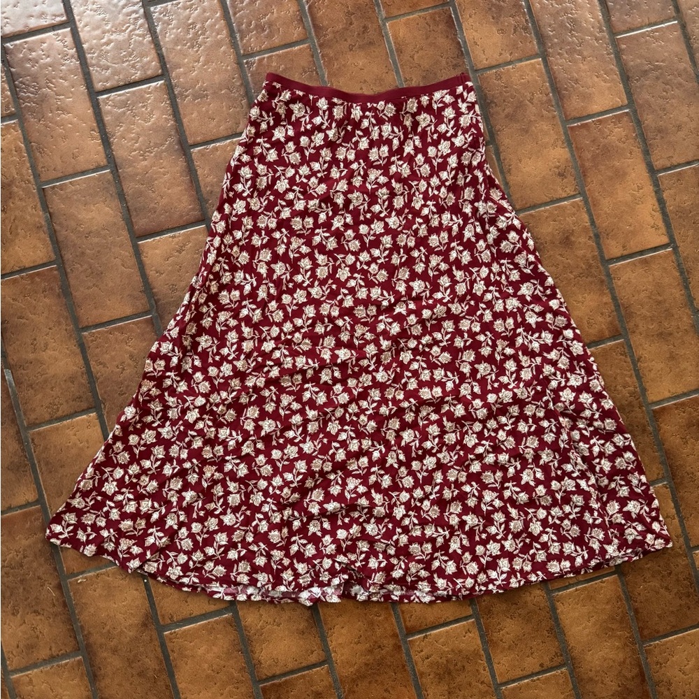 MNG Floral Burgundy Skirt